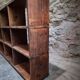 Old workshop shelf in French pine, industrial shoe cabinet, around 1900.