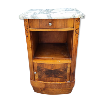 Bedside table marble top art-deco style