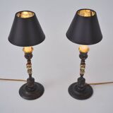 Paire de lampes anciennes Cheshire Cat Lewis Carroll Alice au pays des merveilles années 1920 Royaume-Uni