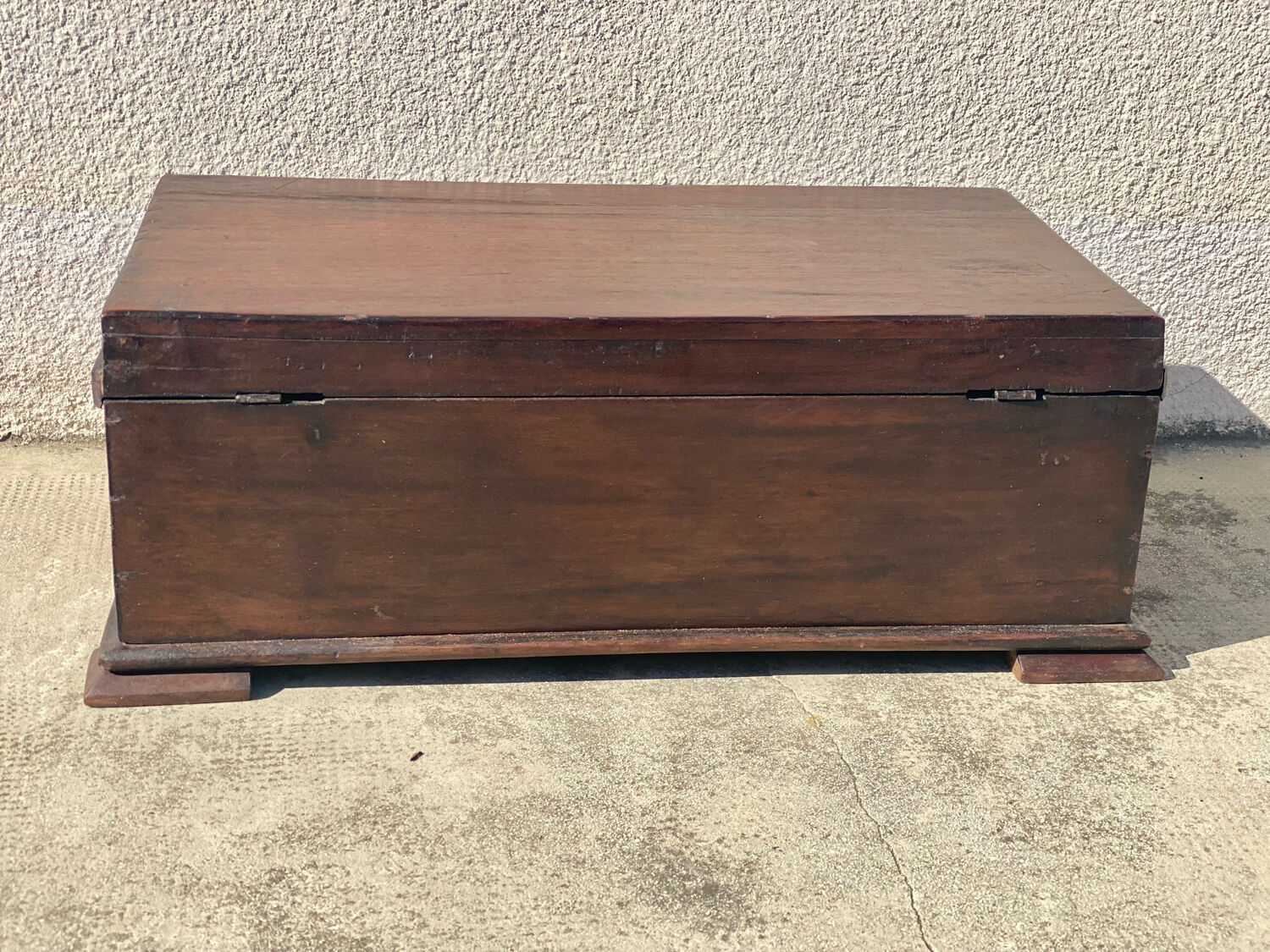 Old exotic wood chest from Ghana