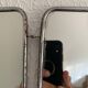 Vintage mirror triptych barber ink stain, 1950, 24 x 56 cm