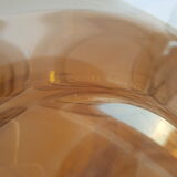 Set of 9 flat plates in smoked glass Arcoroc France 70s vintage