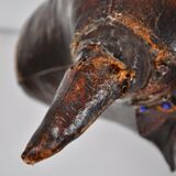 Leather bull stool by Dimitri Omersa, 1960s