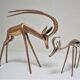 Four vintage brass antelope gazelles