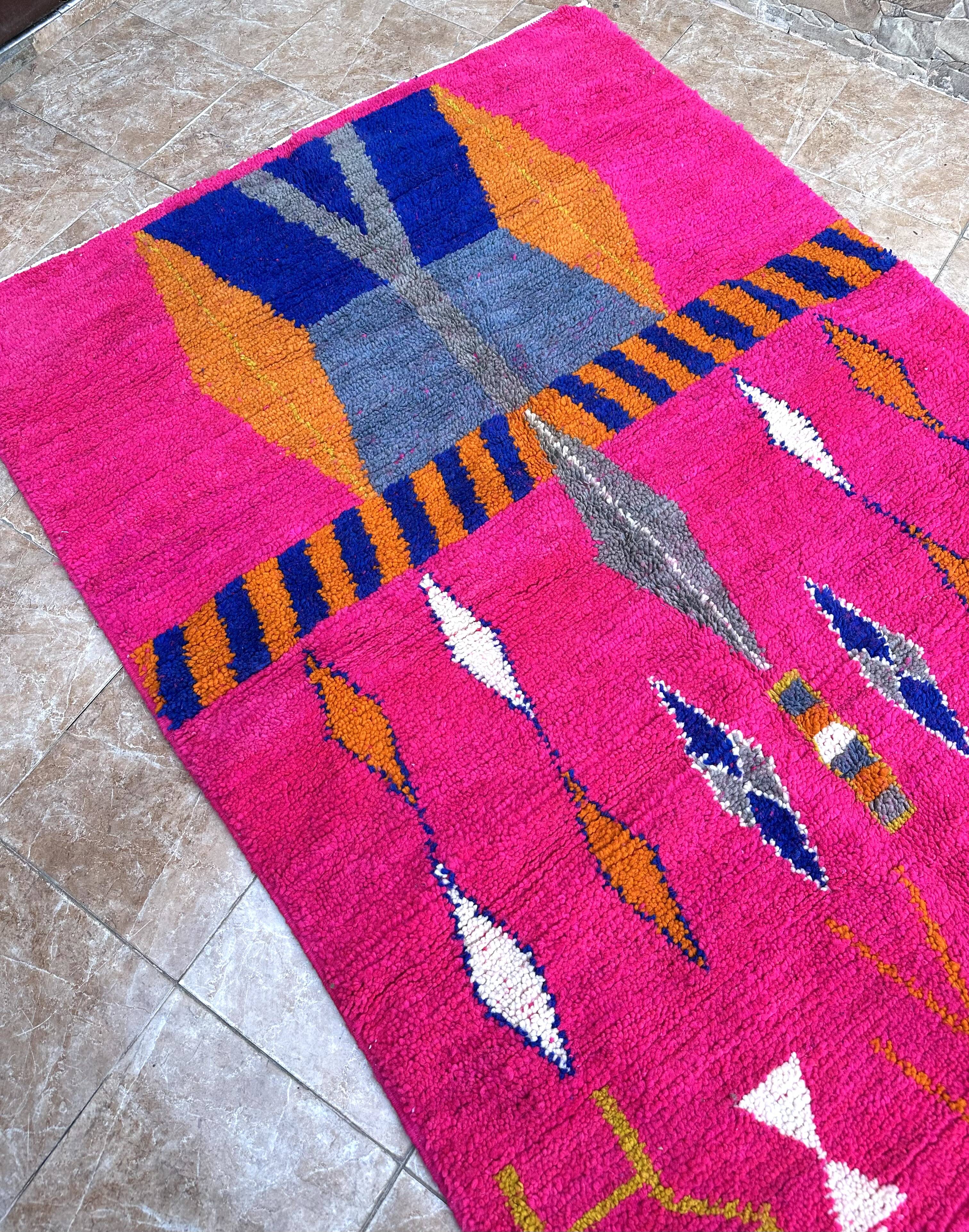 Authentic Moroccan Berber rug, Azilal, new and colorful, 256x150cm