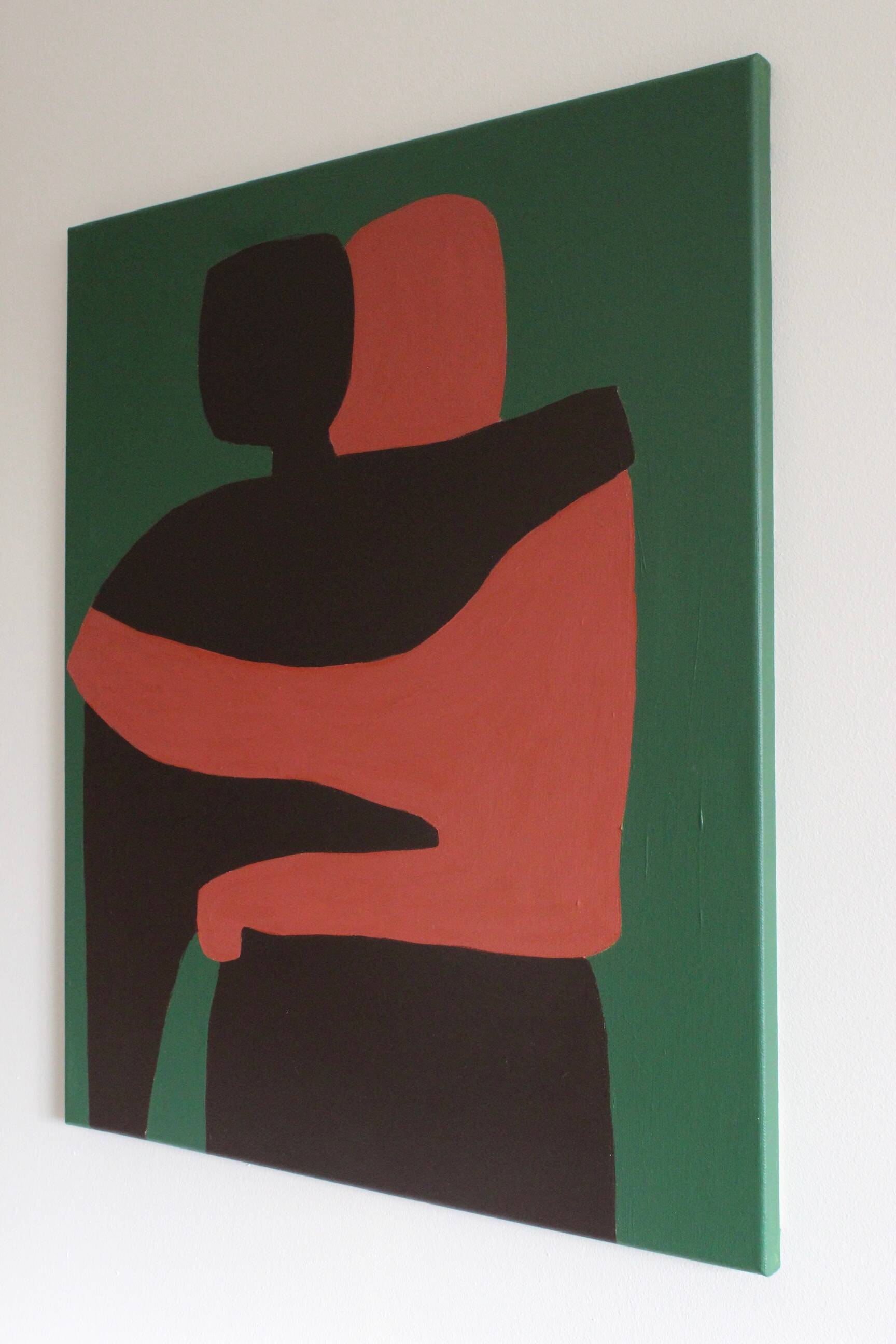 Toile couple minimaliste "Can i hold you" signée