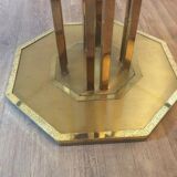 Table octogonale en laiton des années 70