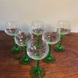 Alsace Bas-Rhin wine glass with turned and chiseled glass base