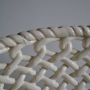 Woven ceramic oval fruit bowl or dish