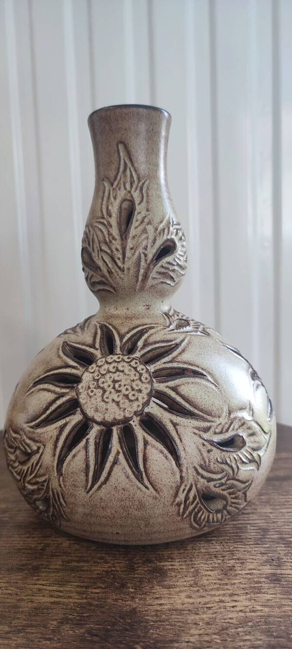 Pied de lampe en céramique Vallauris signé Fonck et Mateo