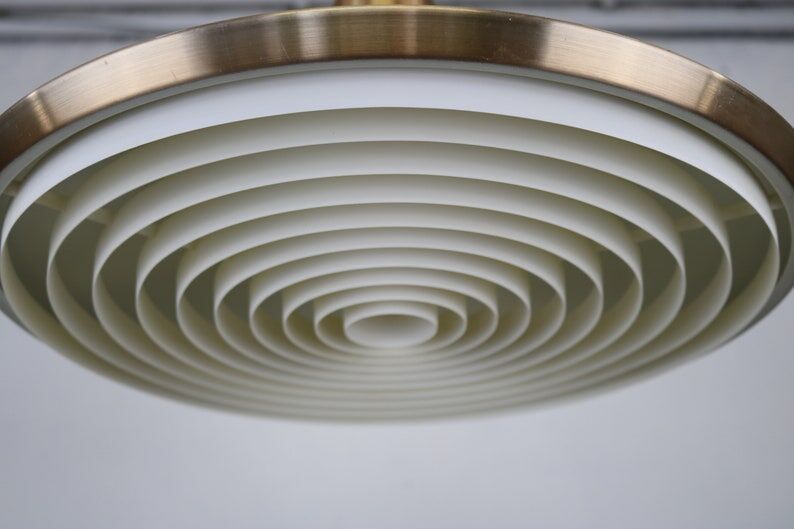 XL Danish copper pendant lamp 1970s