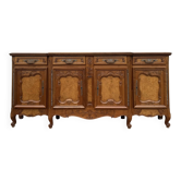 Louis XV style curved sideboard in walnut and elm