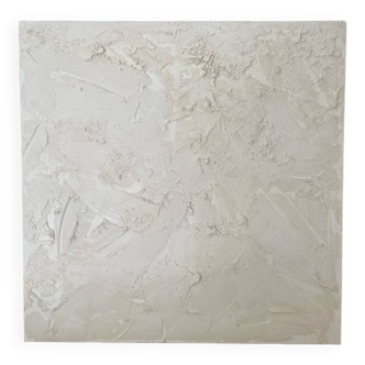 Tableau abstrait texturé beige