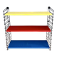 Tomado — Étagère murale vintage à 3 tablettes bleu, rouge & jaune