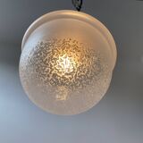 VINTAGE XL ART DECO SEMI-SPHERE SUSPENDED LAMP