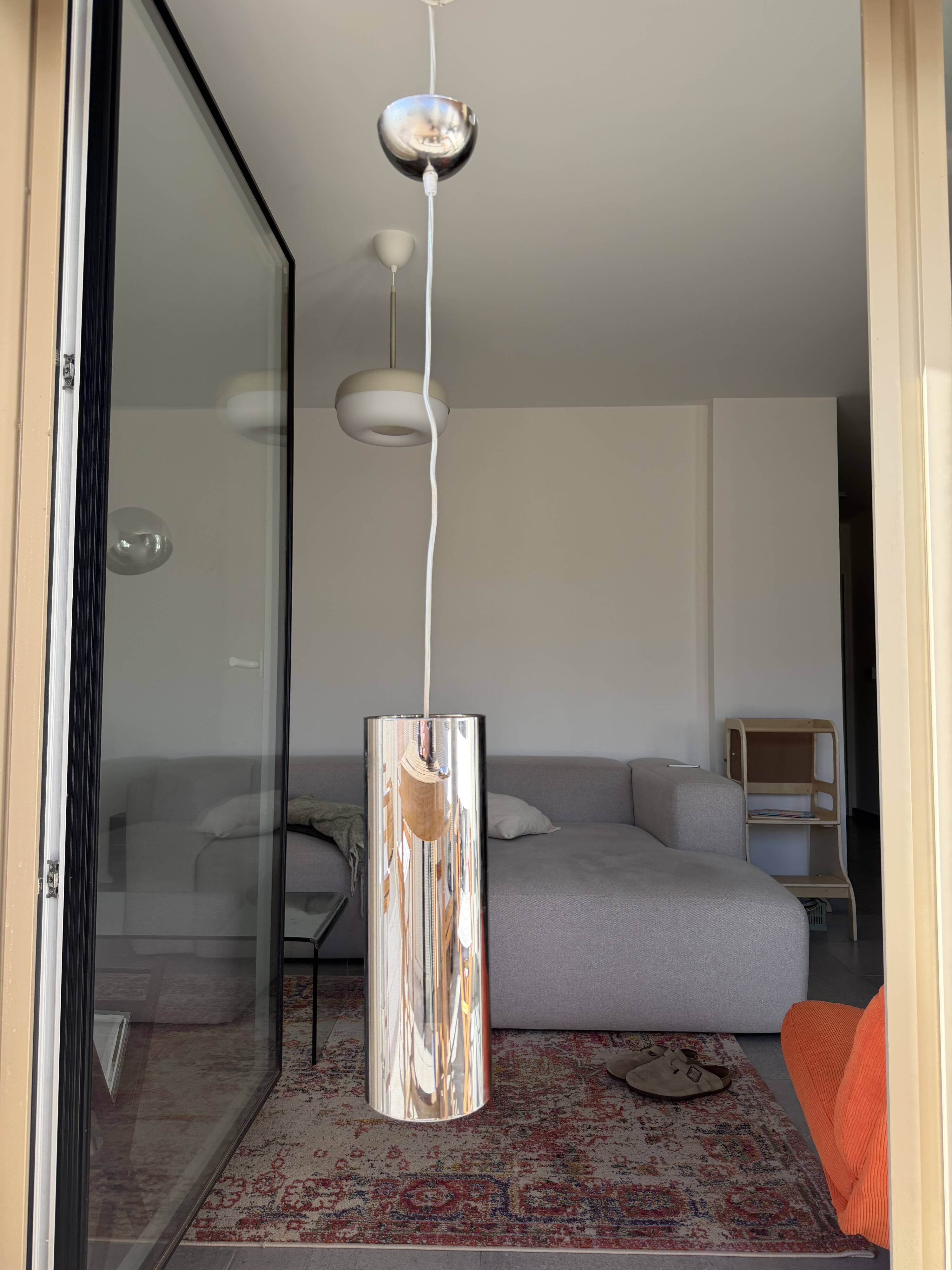 Suspended glass tube mirror Italian design