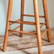 Vintage solid blond wood bar stool
