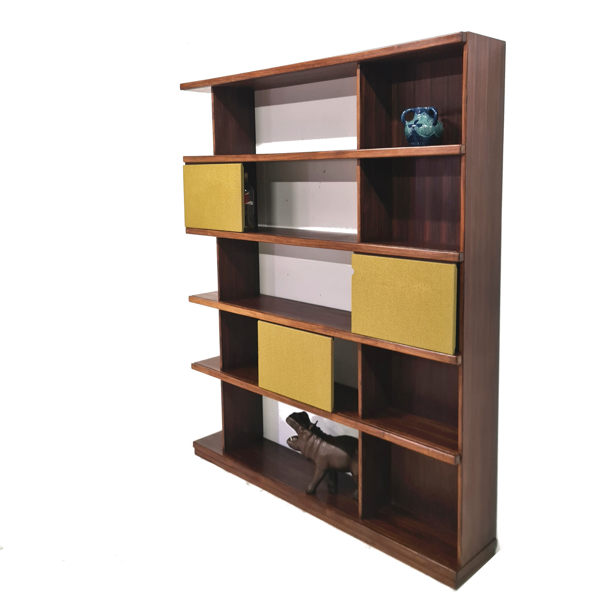 Rosewood modular wall unit by Ilmari Tapiovaara for Mobili Cantu, Italy 1950s