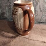 French vintage pitcher of St Clément, with a deer