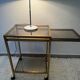 Brass rolling trolley with smoked glass from the 70s