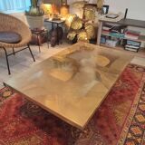 Brass coffee table engraved by Christian Krekels