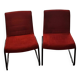 Red suede chairs, Knoll.