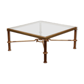 Table basse élégante en fer doré par Giovanni Banci, Italie 1970
