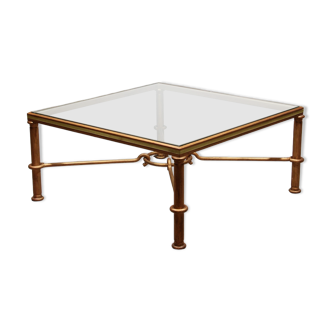 Table basse élégante en fer doré par Giovanni Banci, Italie 1970