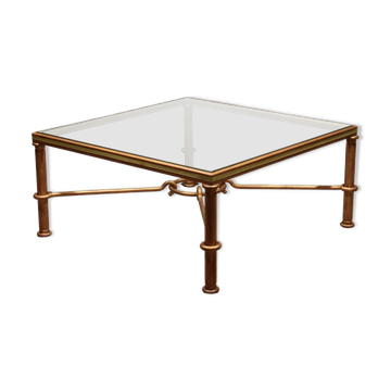 Elegant Gilded Iron Coffee Table by Giovanni Banci, Italy 1970