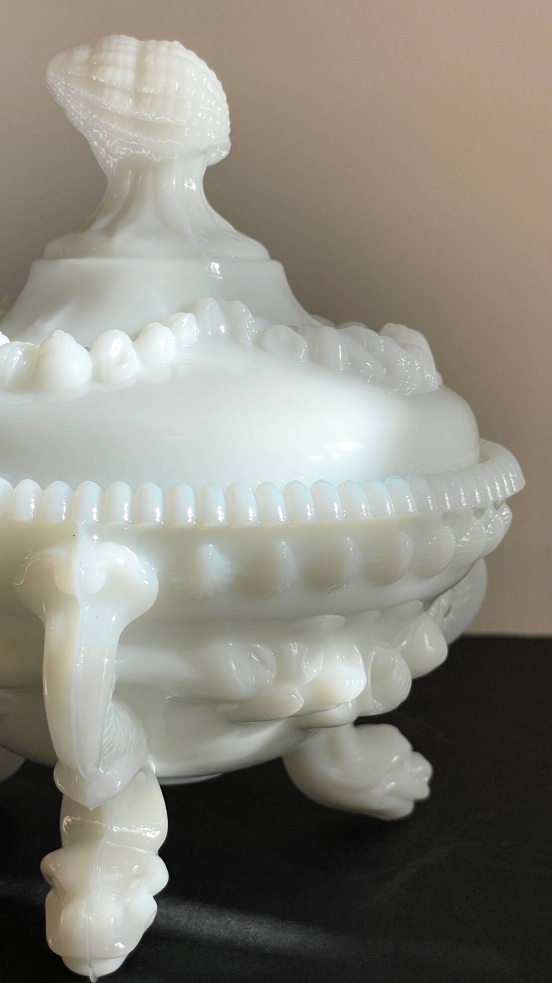 Vintage opaline glass candy dish