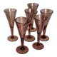Set of 6 large vintage 1960s fuchsia bubble footed glasses.