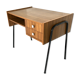 Vintage office teak décor and black steel base