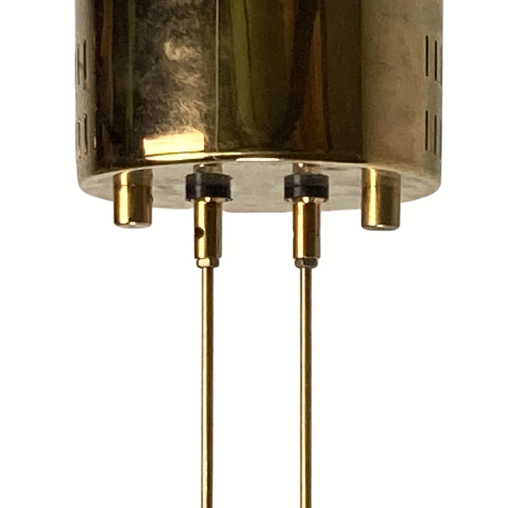 Patinated brass diabolo counterweight pendant lamp by SIsche, Germany