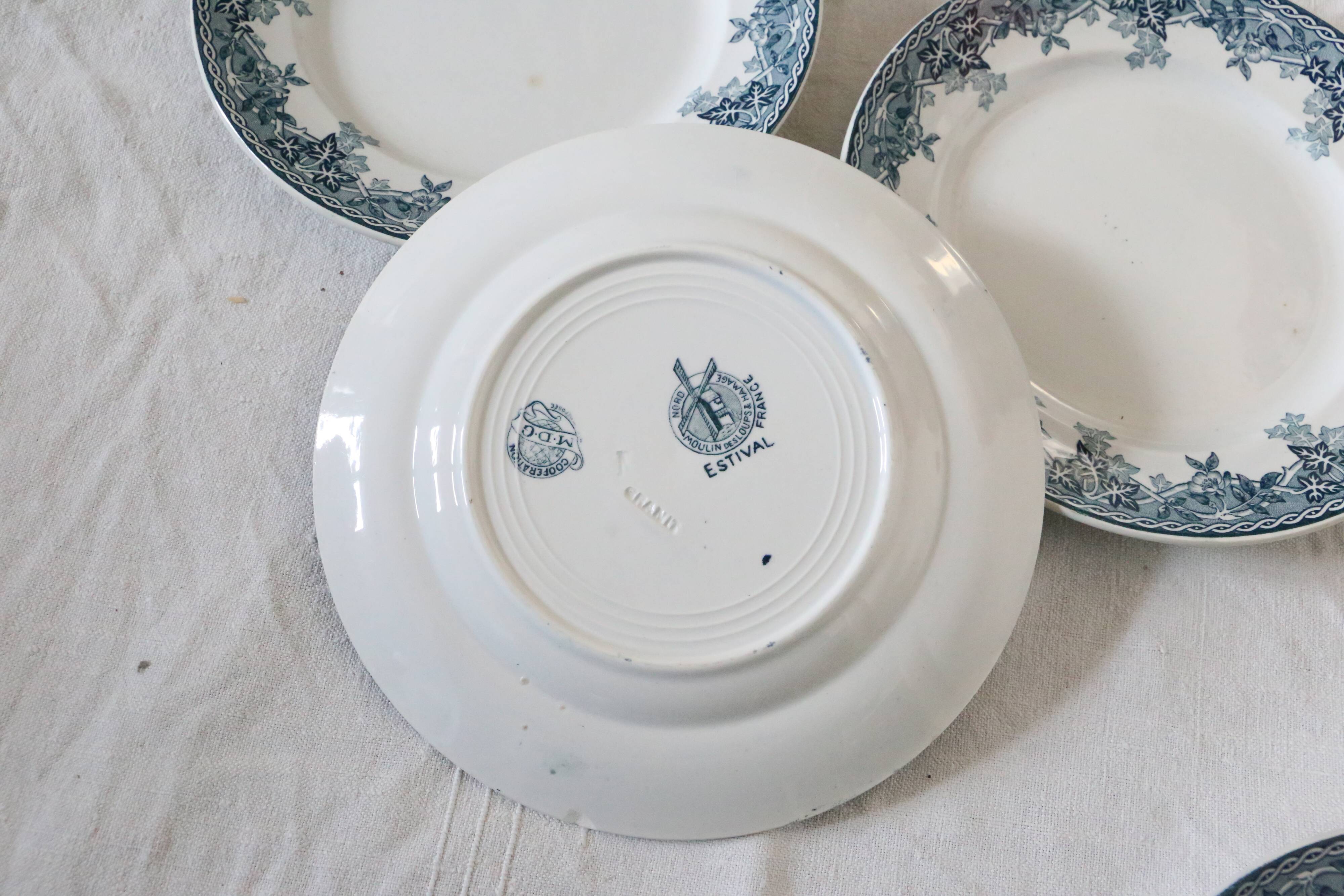 Dessert plates x9, iron earth, Estival model by Saint Amand