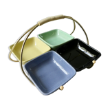 Aperitif servant in gilded metal and ceramics of the 50s