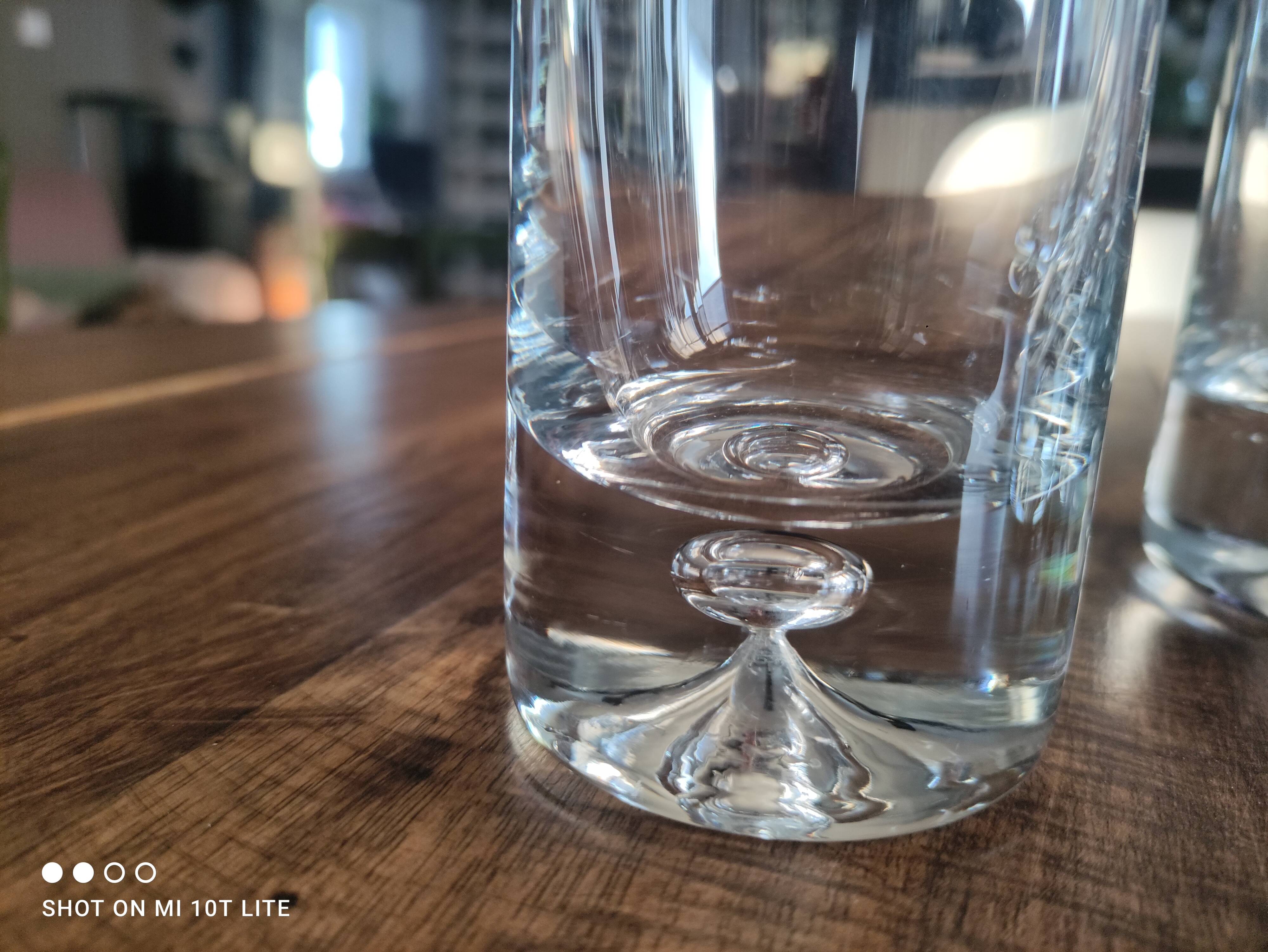 Set of 6 Long Drink glasses in crystalline thick base with air bubble