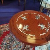 Table pedestal table mother-of-pearl marquetry