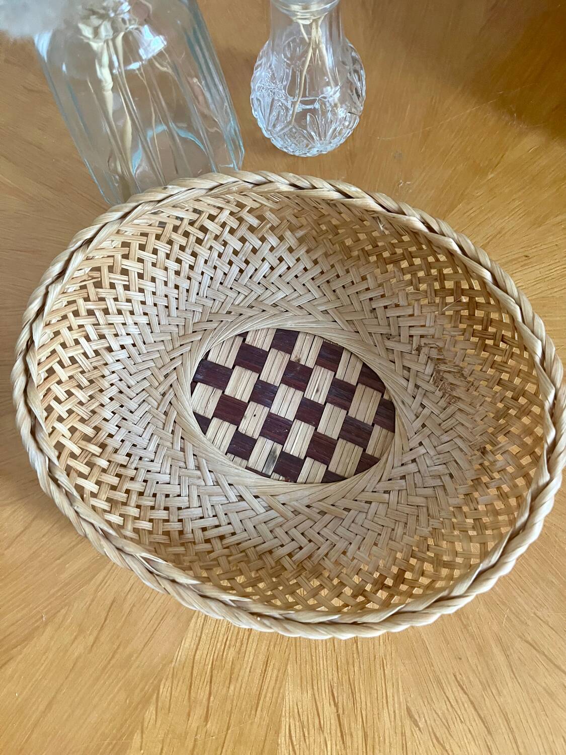 Vintage wicker storage basket
