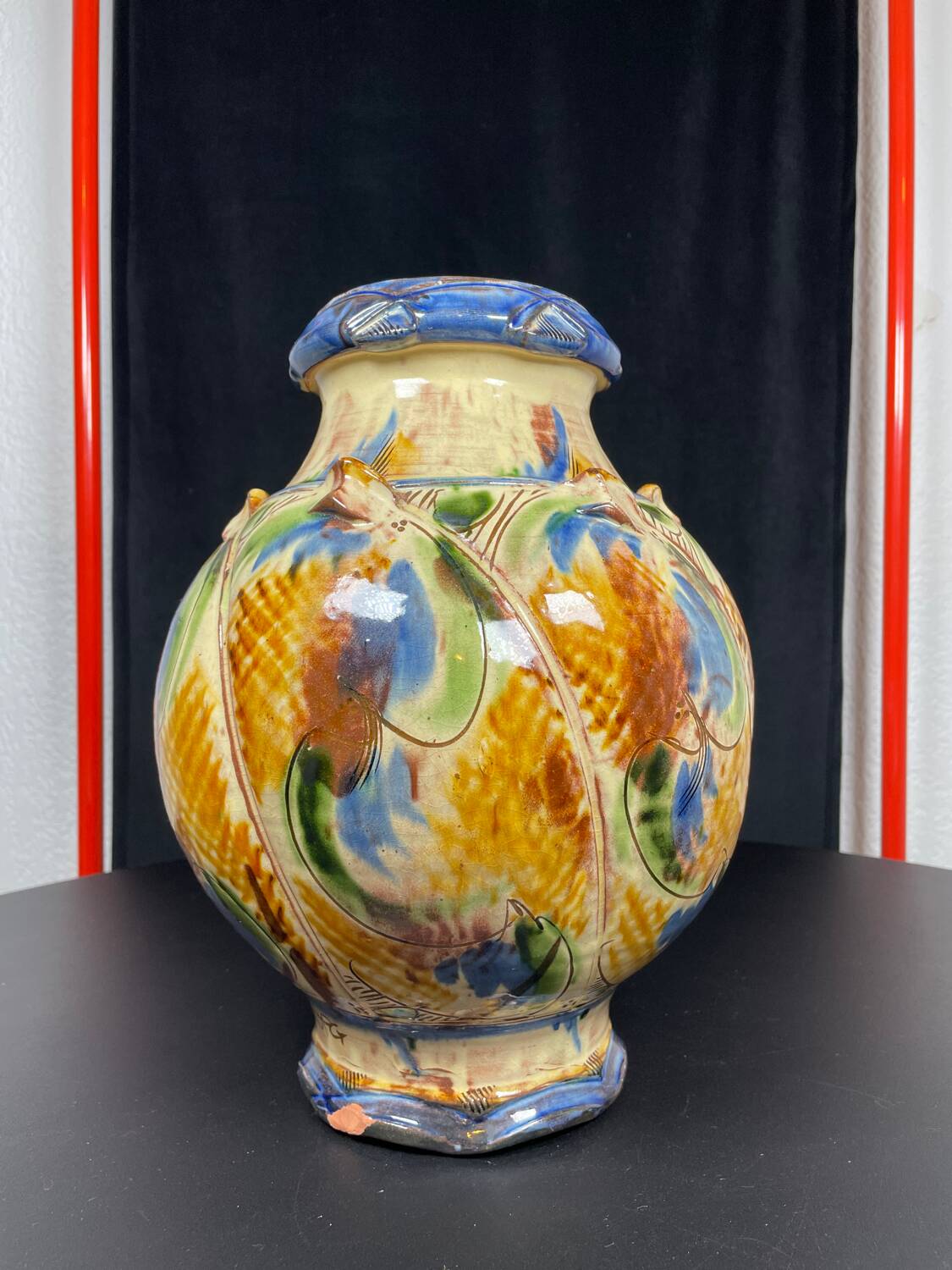 Large signed colorful vase
