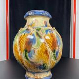 Large signed colorful vase