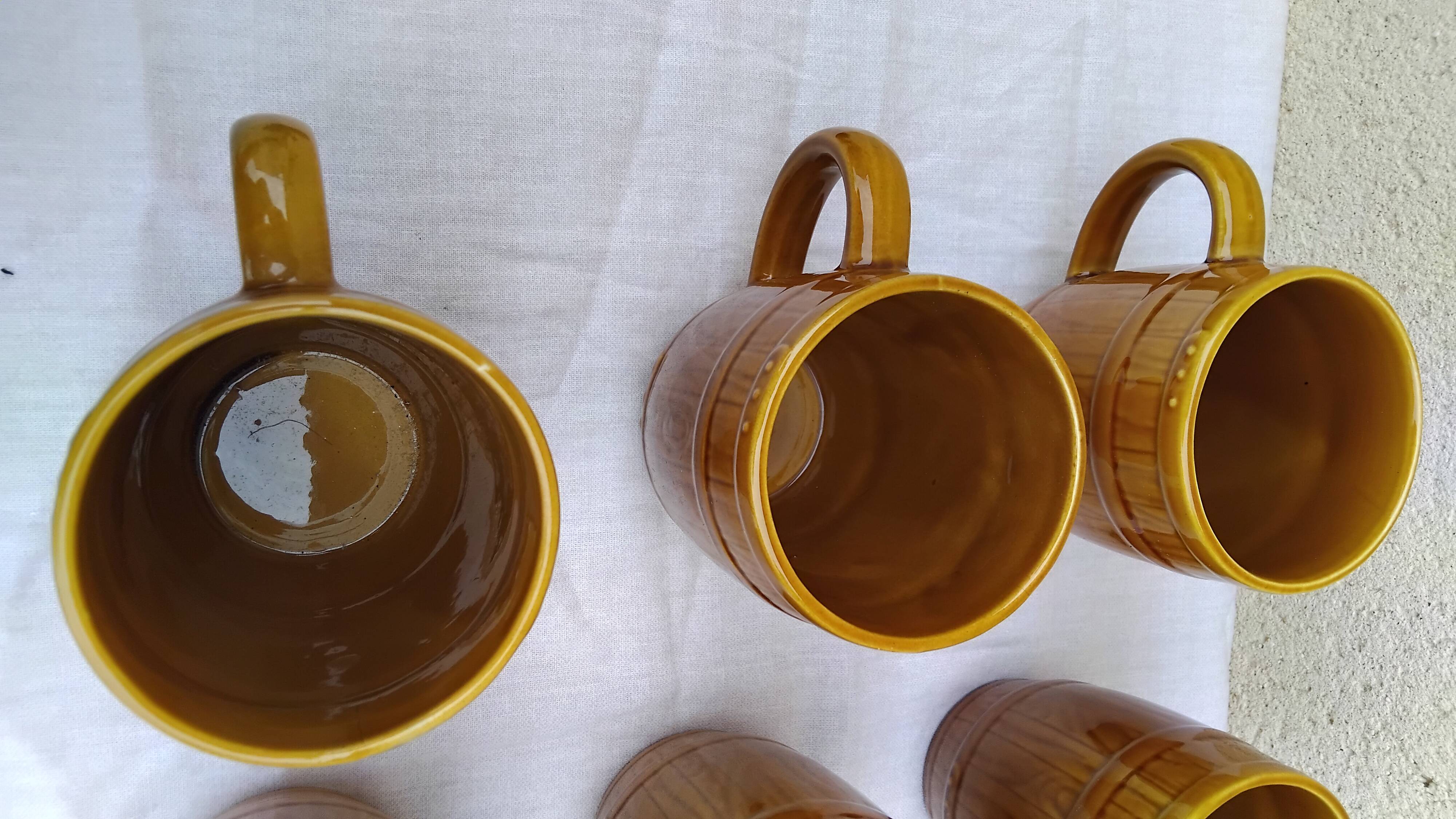6 chopes bière en faïence de gen