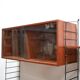 Vintage modular wall shelf in metal and wood