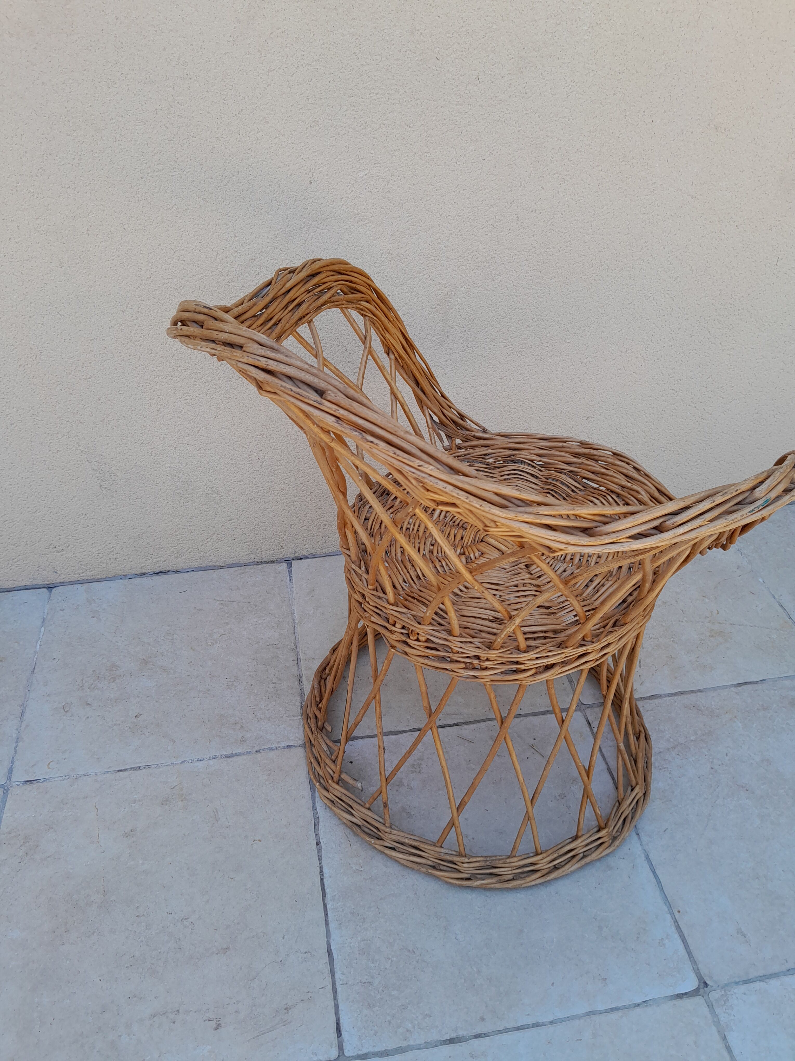 Vintage wicker armchair