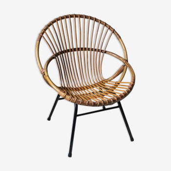 Vintage ratin shell chair