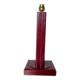 Lamp "the tanner" in burgundy leather 60s 70s