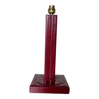 Lamp "the tanner" in burgundy leather 60s 70s