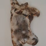 Male torso sculpture by patinated casting, signed to be identified.