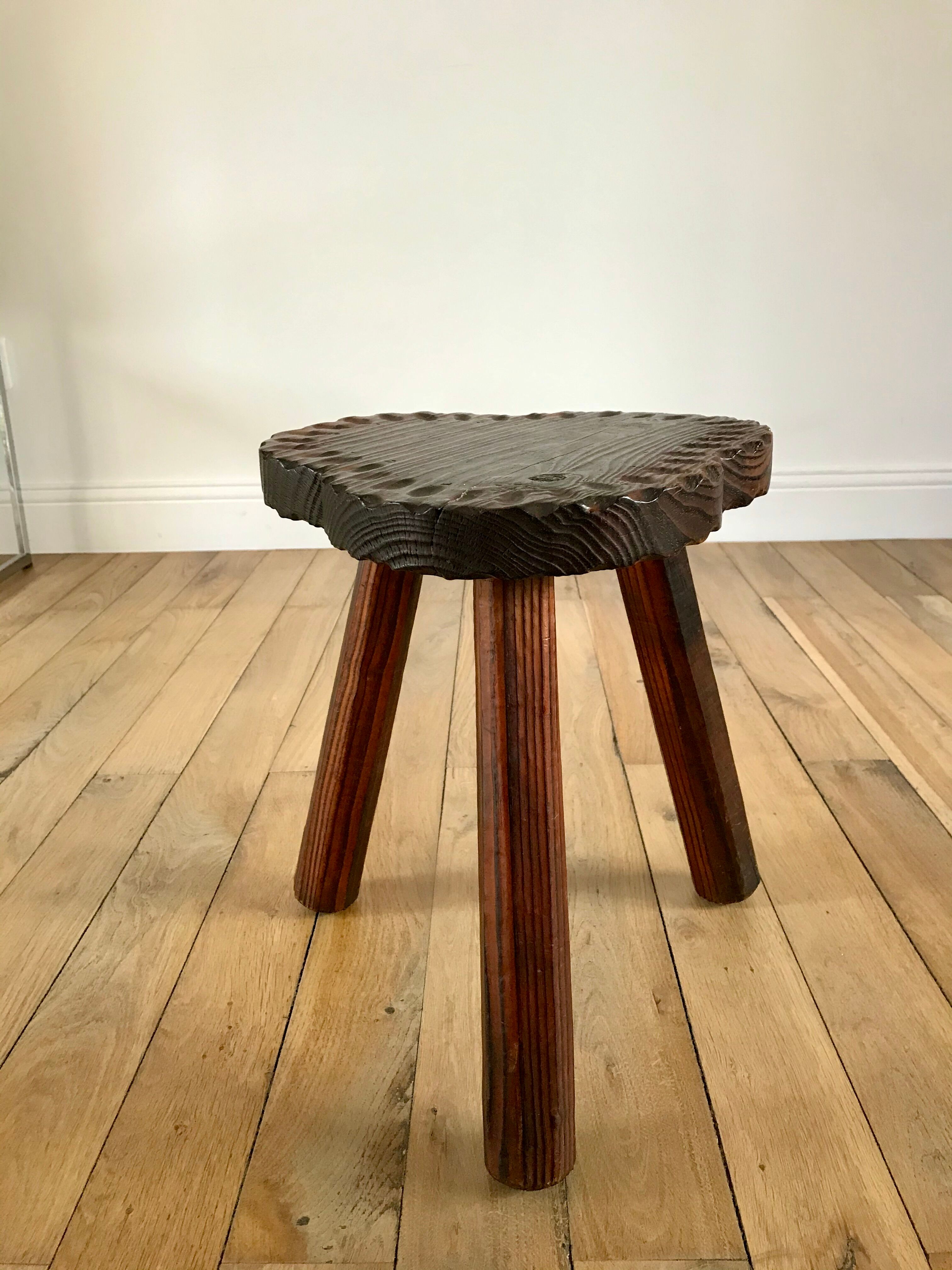 Cowherd stool tripod brutalist style 40s-50s