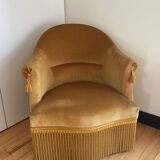 Vintage golden yellow toad armchair