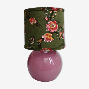 Lampe boule abat jour fleuri